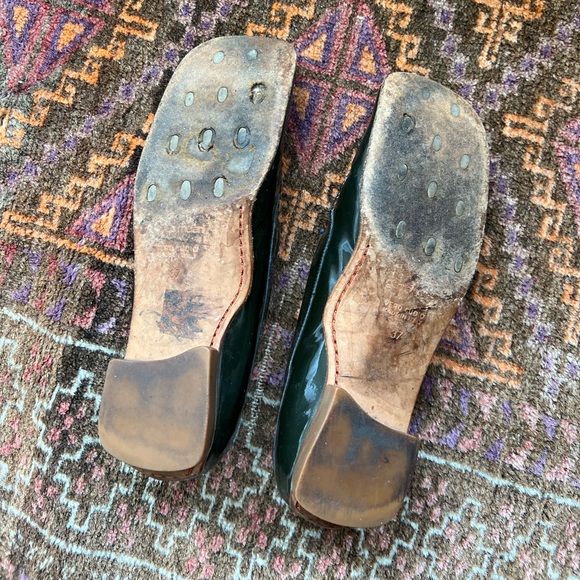 MELANI BLUE PONYHAIR GREEN PATENT LEATHER LOAFERS - Picture 4 of 4